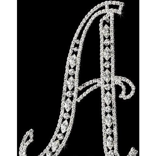 Custom Wedding Cake Topper, Silver Personalized Initial,  Rhinestone Cake Toppers, Silver Monogram, Letter R Toppers, Initial Cake Toppers - Cake Toppers Boutique