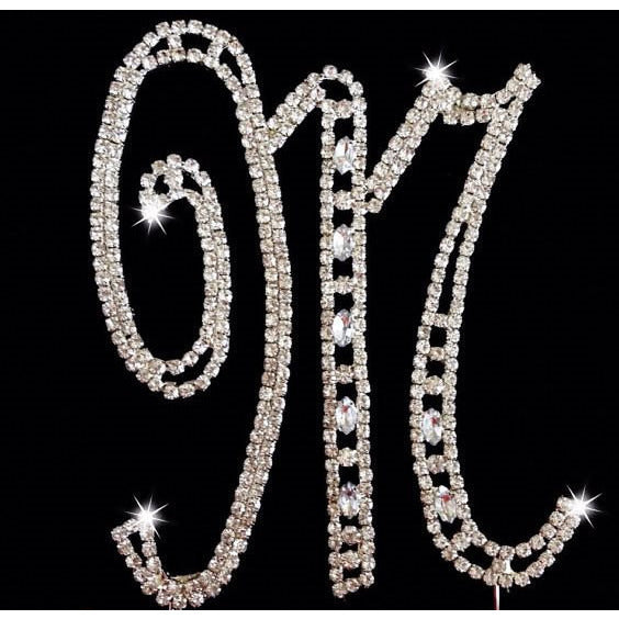 Monogram Wedding Cake Topper Crystal Initial Any Letter A B C D E F G H I J K L M N O P Q R S T U V W X Y Z, Rhinestone Wedding Cake Topper - Cake Toppers Boutique