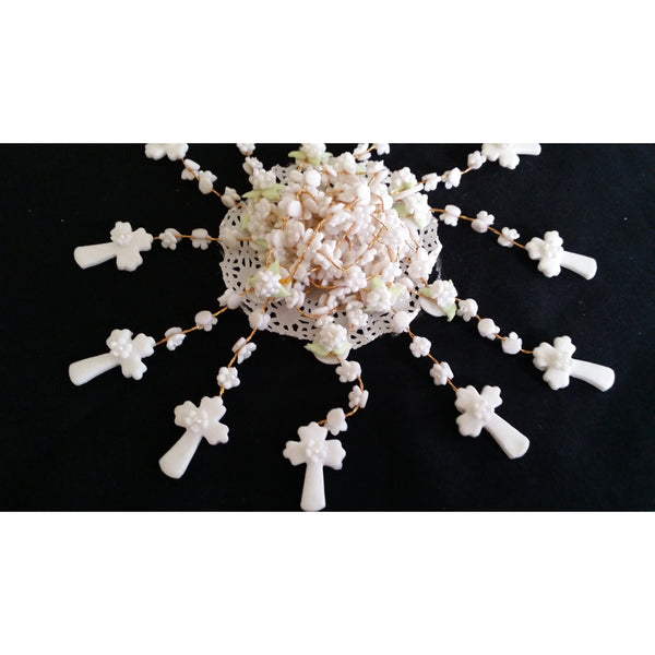 Flower Rosary Favors Mini Rosaries Communions Keepsake Rosaries in White, Blue or Pink Hand Rosaries Favors 24 pcs - Cake Toppers Boutique