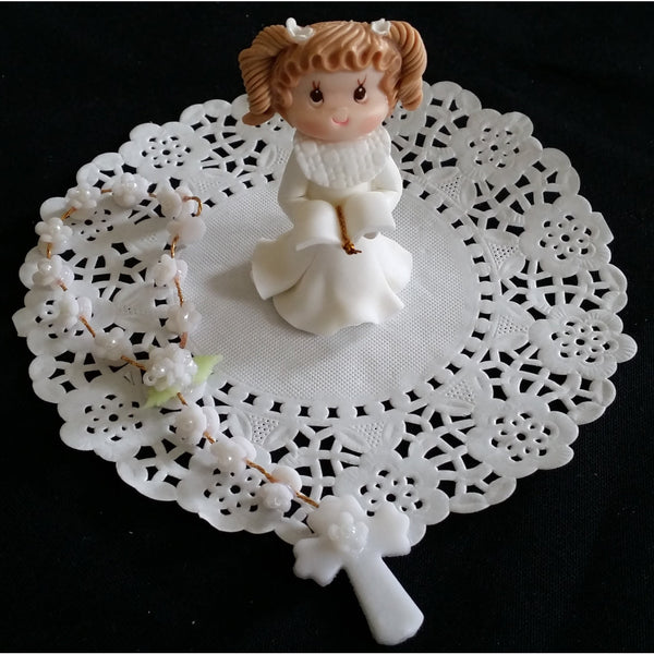 First Communion and Baptism Cake Topper Child and Rosary Cake Decorations and Keepsake - Cake Toppers Boutique