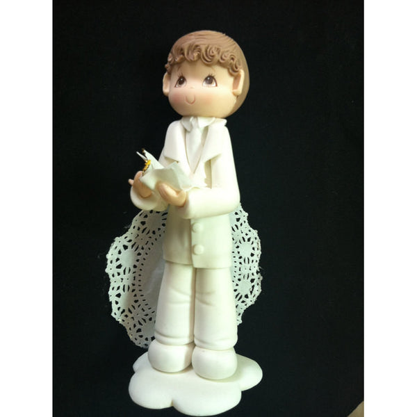 First Communion Girl or Boy Cake Topper, Girl W White Dress Rosary Purse Boy W Bibble - Cake Toppers Boutique