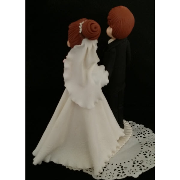 Wedding Cake Topper Bride & Groom Cake Decoration Bride on White Wedding Gown - Cake Toppers Boutique