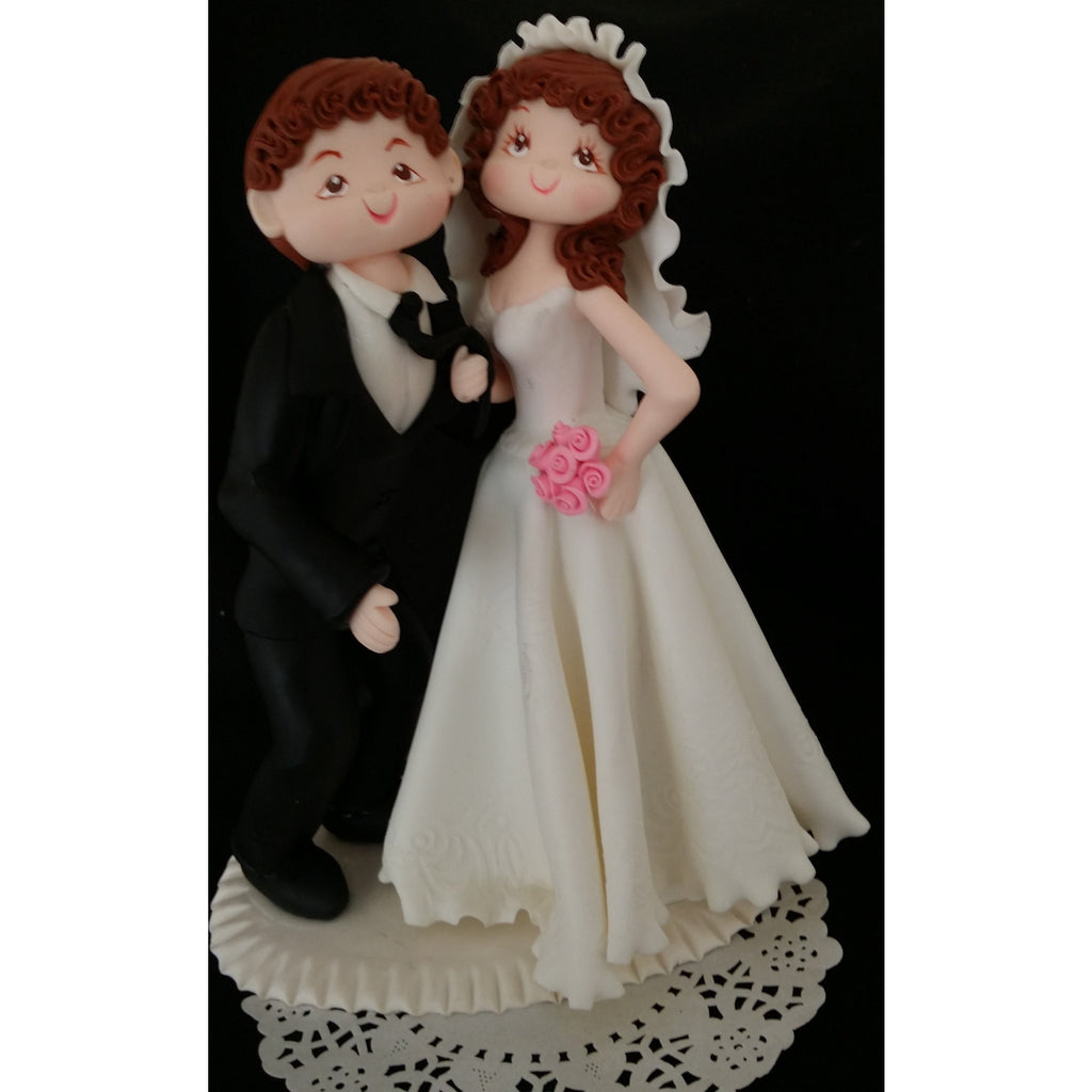 Funny Wedding Cake Topper, Bride & Groom Cake Topper, Wedding Cake Topper, Bride Pulling Groom By Tie, Wedding Cake Topper, Wedding Toppers - Cake Toppers Boutique