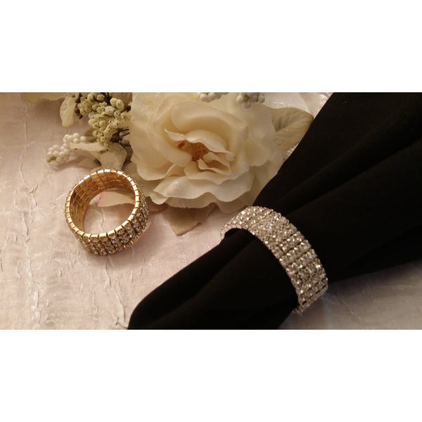 Gold Napkin Ring Table Decorations, Wedding Accessories, Wedding Table Decoration, Wedding Decor, Gold Rhinestone Decoration, Crystal Napkin Ring, Rhinestone Wedding Decoration - Cake Toppers Boutique