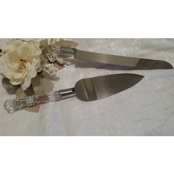 Wedding Cake Server, Weddding Knife Set, Rhinestone Wedding Cake Server, Rhinestone Cake Server, Silver Knife Rhinestone, Wedding Decoration - Cake Toppers Boutique