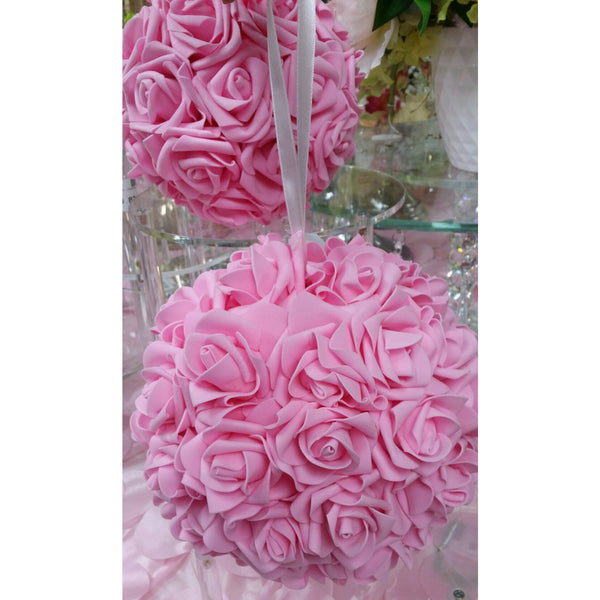 Red Kissing Balls, Pink Kissing Ball, Rose Balls, Hanging Kissing Ball, Wedding Decorations, Wedding Pomander Ball, Flower Girl, Roses Ball - Cake Toppers Boutique