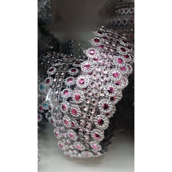 Rhinestone Trim, Wedding Rhinestone Decoration, Rhinestone Trim, Centerpieces Rhinestones, Rhinestone Silver Flower Trim, DIY Wedding Decor - Cake Toppers Boutique