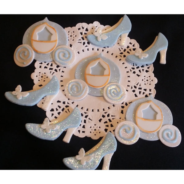 Princess Baby First Birthday, Princess Party Supplies, Blue Slippers Cupcake, Baby Girl Shower, Cupcake Topper, Girly Birthday Theme, Set 12 - Cake Toppers Boutique