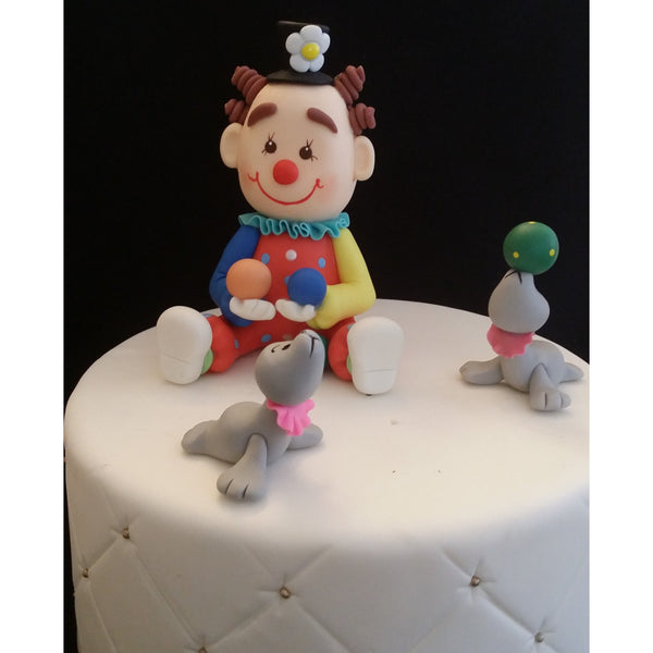 Circus Birthday Cake Toppers Carnival Party Decorations Circus Clown and Animals 5pcs - Cake Toppers Boutique
