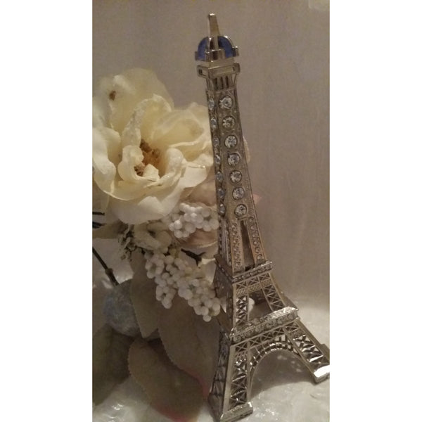 Eiffel Rhinestone Cake Topper Silver Eiffel Tower Cake Decorations Rhinestone Eiffel Tower Favor - Cake Toppers Boutique