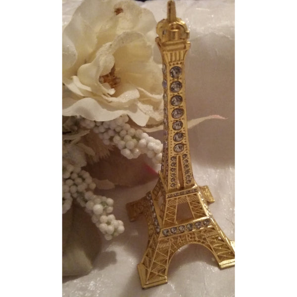 Eiffel Rhinestone Cake Topper Silver Eiffel Tower Cake Decorations Rhinestone Eiffel Tower Favor - Cake Toppers Boutique