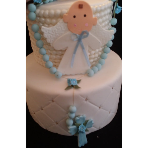 Angel and Rosary Cake Decorations Baptism Cake Topper First Communion Angel - Cake Toppers Boutique